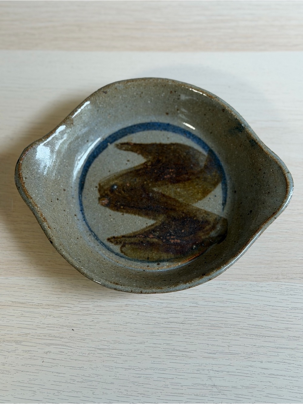Vintage Handmade Walt Glass Glazed Ceramic Serving Dish